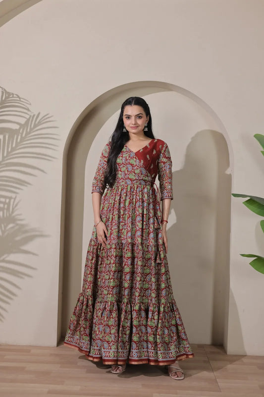 Heritage Printed Traditional Ethnic Gown