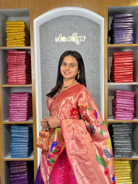 Designer Paithani Style Lehenga Choli Set - Yellow