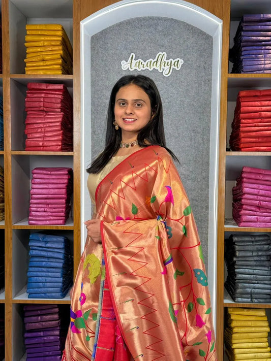 Designer Paithani Style Lehenga Choli Set - Parrot