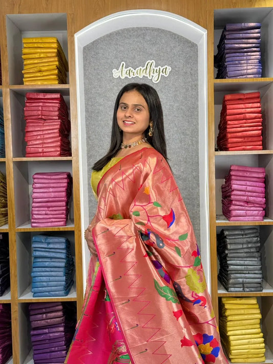 Designer Paithani Style Lehenga Choli Set - Blue