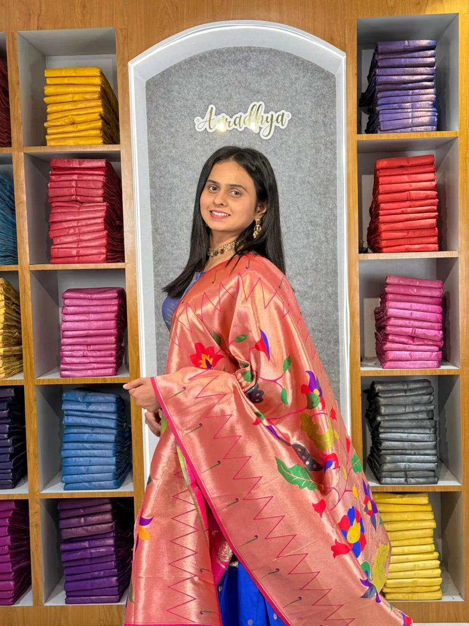 Designer Paithani Style Lehenga Choli Set - Blue