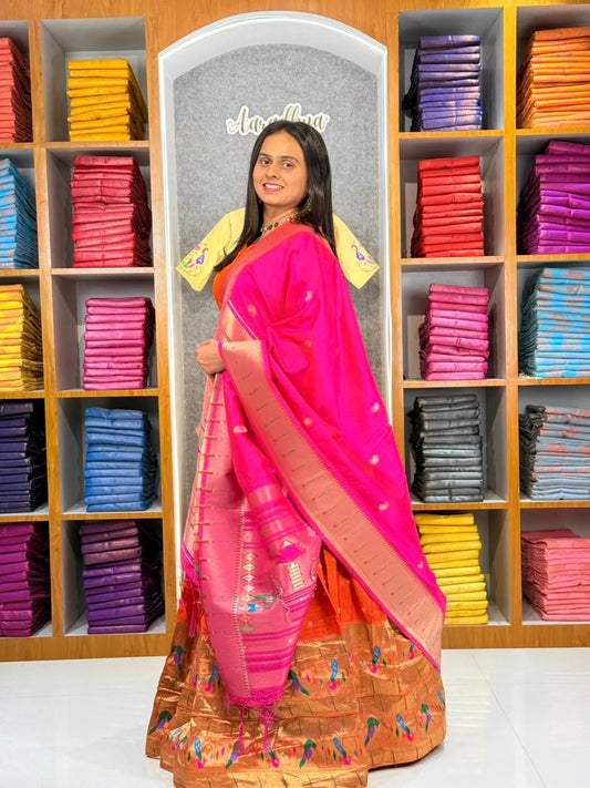 Traditional Bandhani Style Paithani Lehenga Set