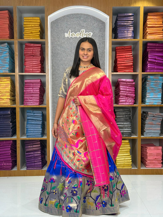 Traditional Peacock Paithani Lehenga Set - Violet