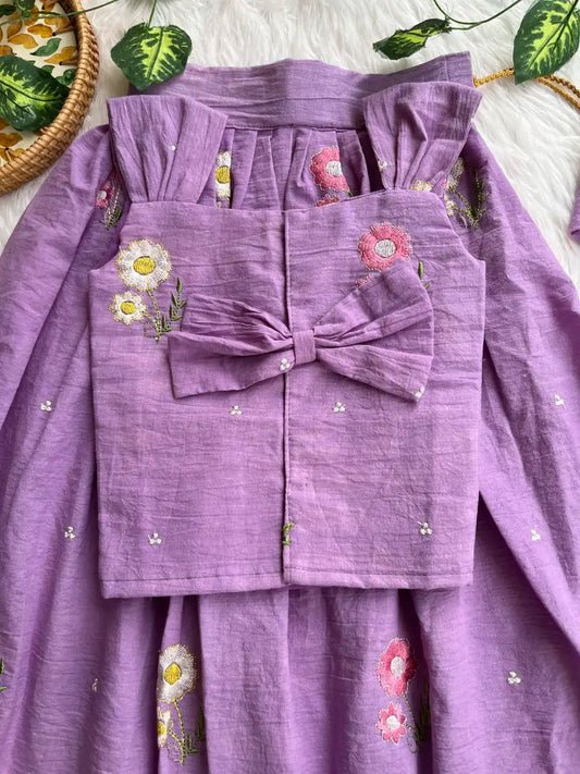 Floral Cotton Kids Lehengha