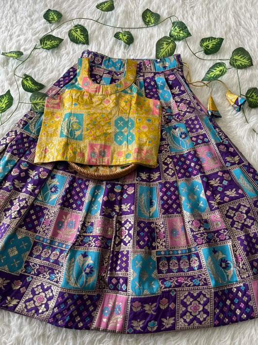 Soft Dola Silk Traditional Lehenga Set - Purple