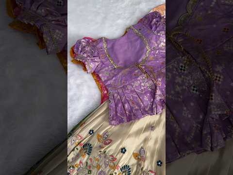 Kids Elephant Embroidery Gown & Coat - Purple & Pink