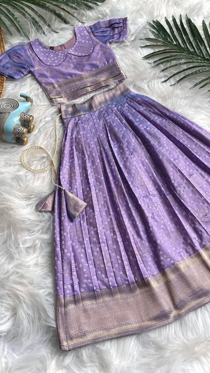 Kids Radha Krishna Lehenga Choli - Lavender
