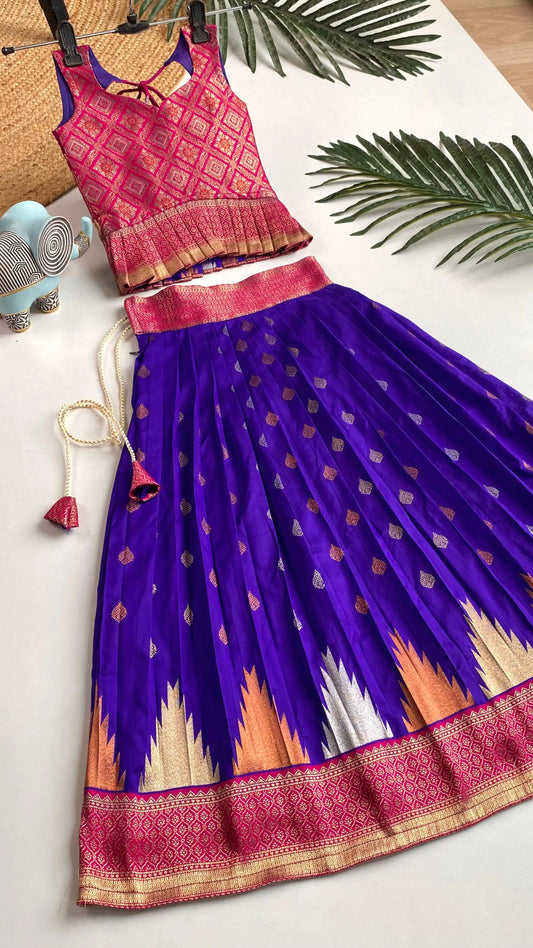 Kids Traditional Lehenga Choli – Pink Purple