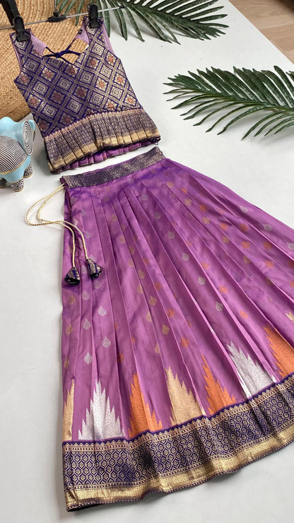 Kids Traditional Lehenga Choli – Purple Lilac