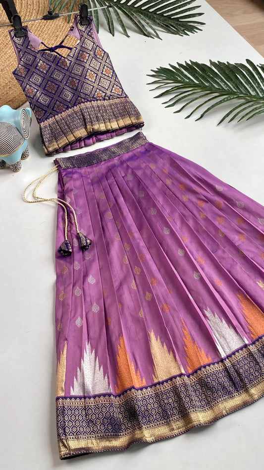 Kids Traditional Lehenga Choli – Purple Lilac