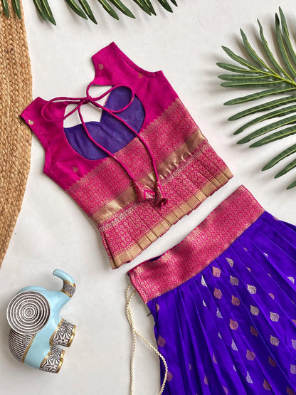 Kids Traditional Lehenga Choli – Pink Purple