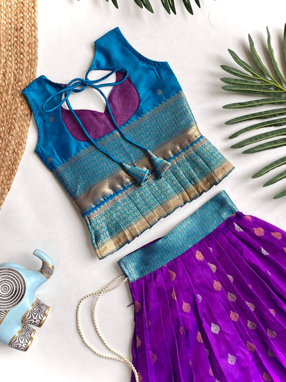 Kids Traditional Lehenga Choli – Blue Purple