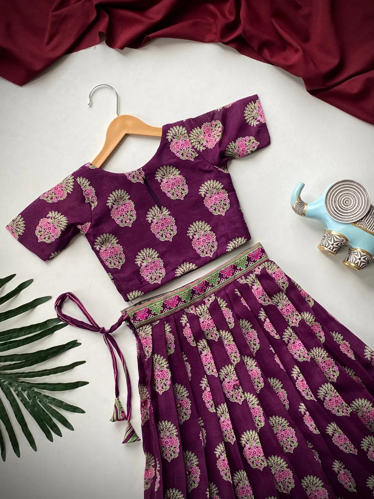 Girls Printed Cotton Lehenga Choli Set