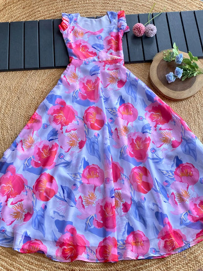 Floral Printed Beautiful Gown
