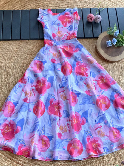Floral Printed Beautiful Gown