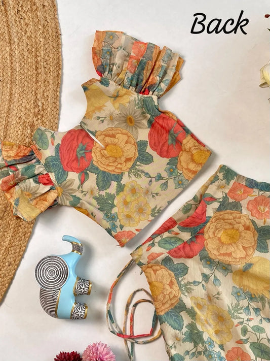 Stylish Floral Printed Beautiful Gown