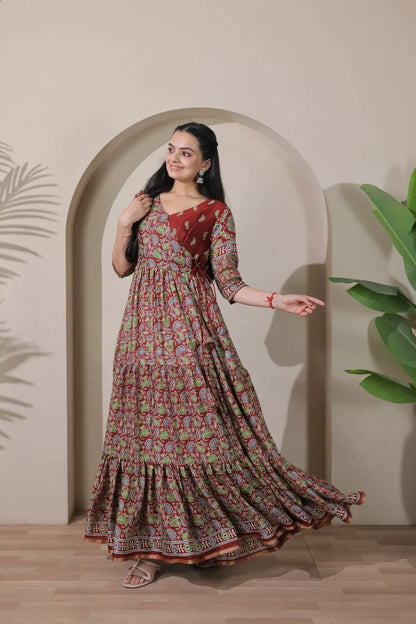 Heritage Printed Traditional Ethnic Gown