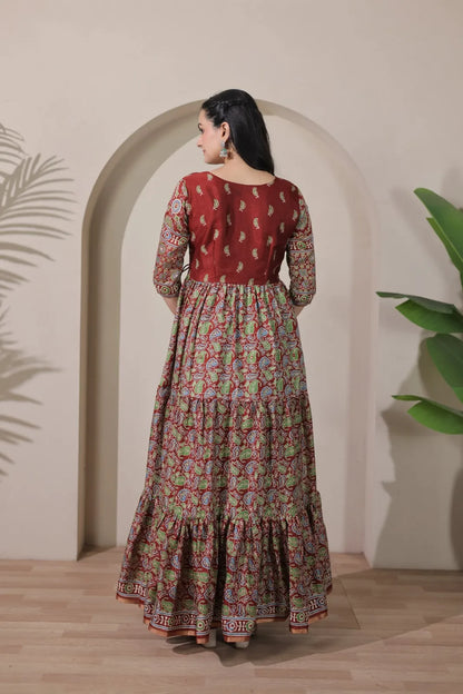 Heritage Printed Traditional Ethnic Gown