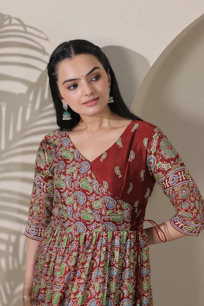 Heritage Printed Traditional Ethnic Gown