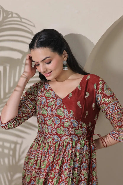 Heritage Printed Traditional Ethnic Gown