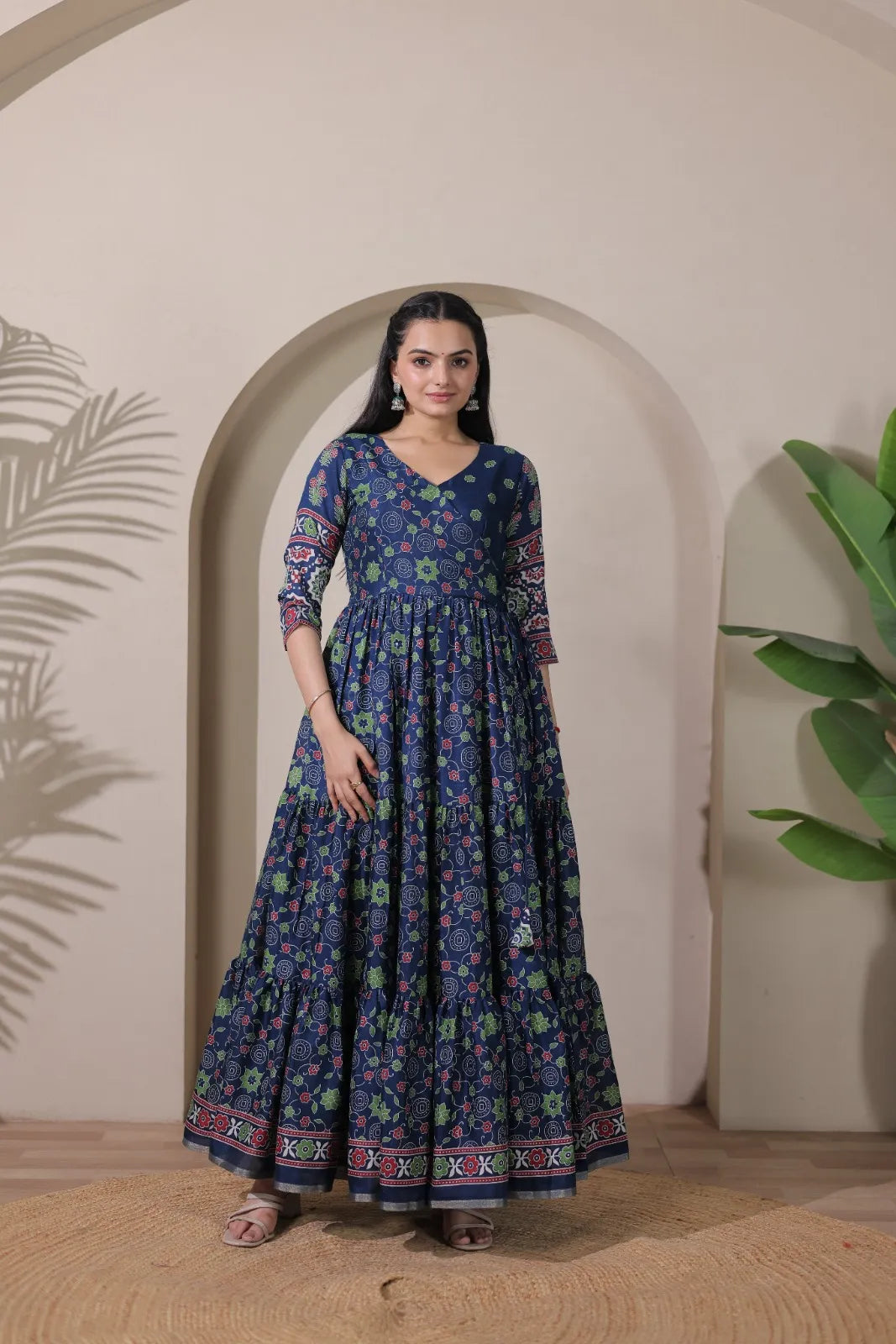 Beautiful Printed Traditional Ethnic Gown