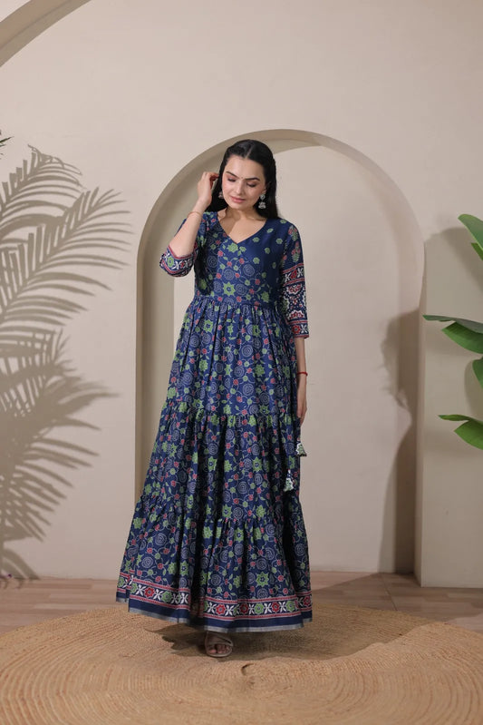 Beautiful Printed Traditional Ethnic Gown