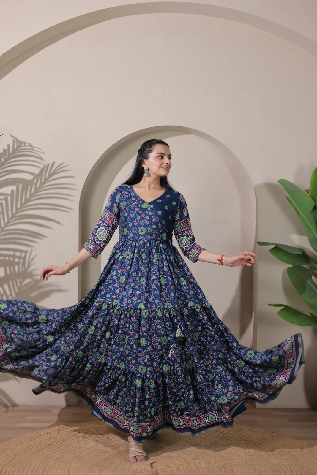 Beautiful Printed Traditional Ethnic Gown