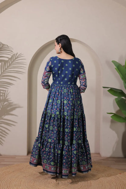 Beautiful Printed Traditional Ethnic Gown
