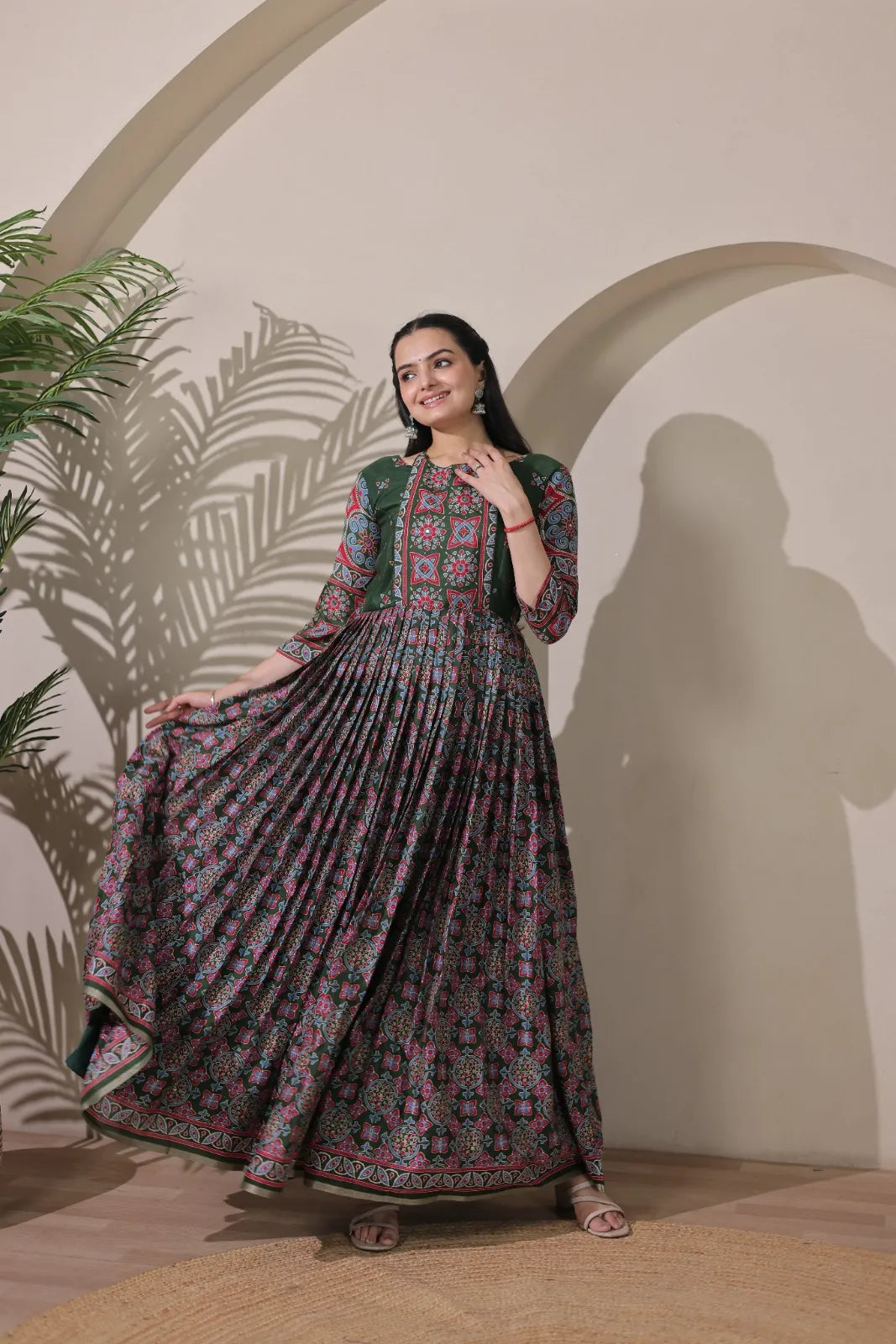 Beautiful Kalamkari Printed Traditional Gown