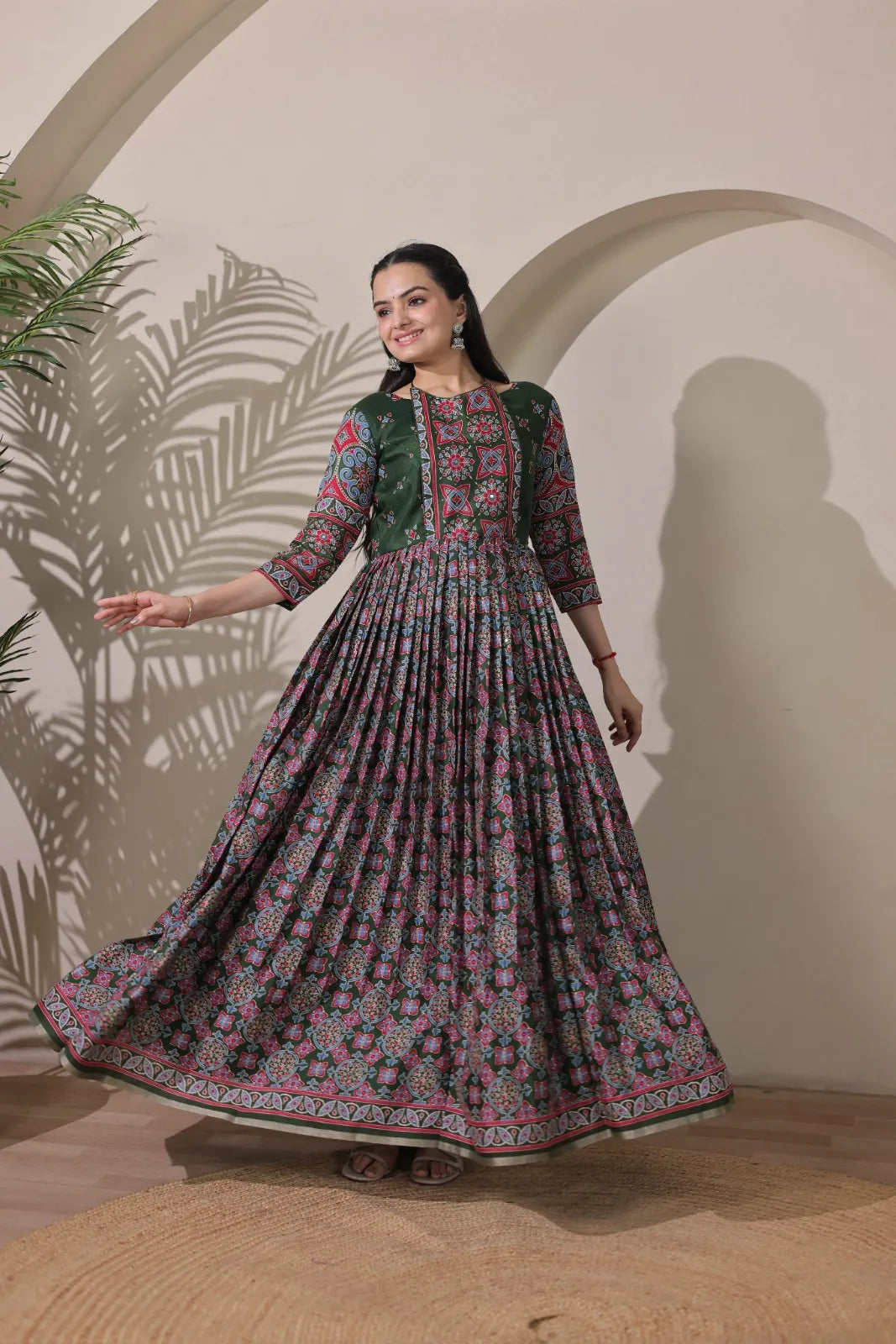 Beautiful Kalamkari Printed Traditional Gown