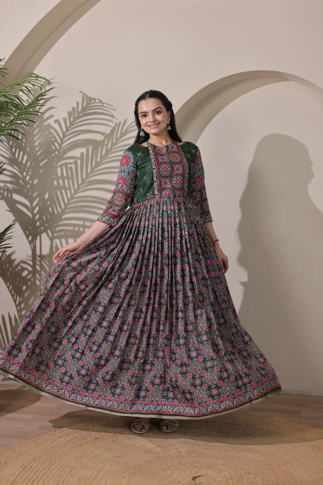 Beautiful Kalamkari Printed Traditional Gown