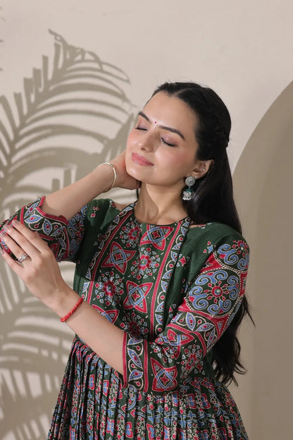 Beautiful Kalamkari Printed Traditional Gown