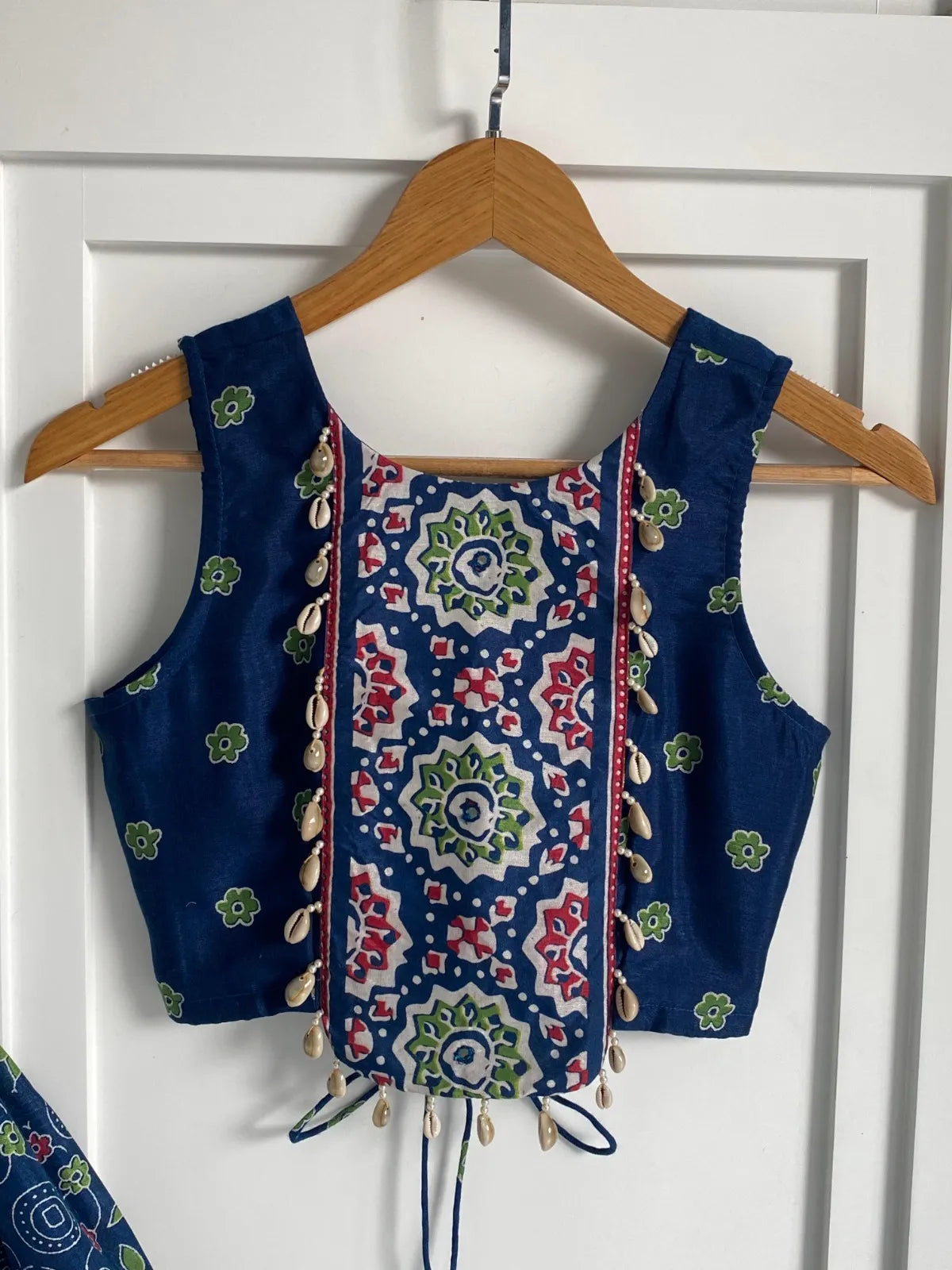 Blue Ajrakh Print Lehenga Set Chaniya Choli