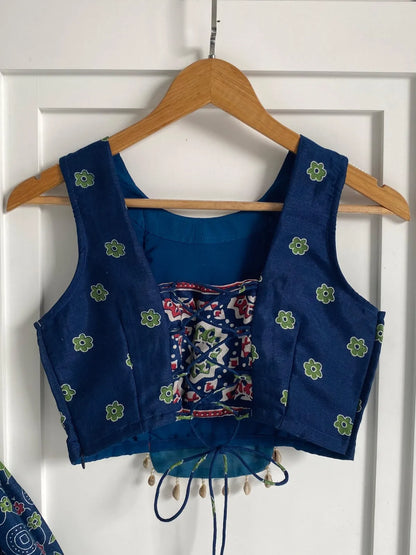 Blue Ajrakh Print Lehenga Set Chaniya Choli