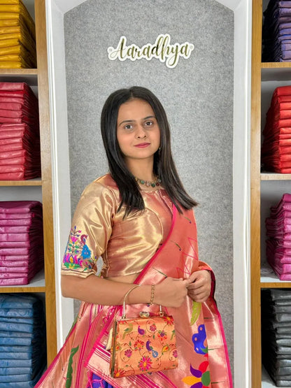 Designer Paithani Style Lehenga Choli Set - Purple