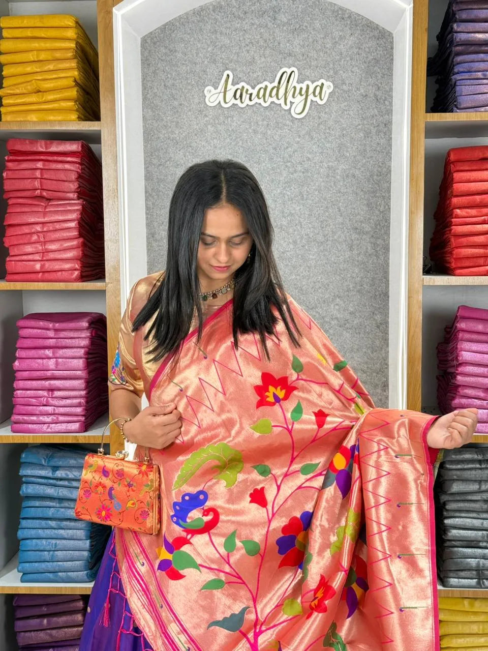 Designer Paithani Style Lehenga Choli Set - Purple