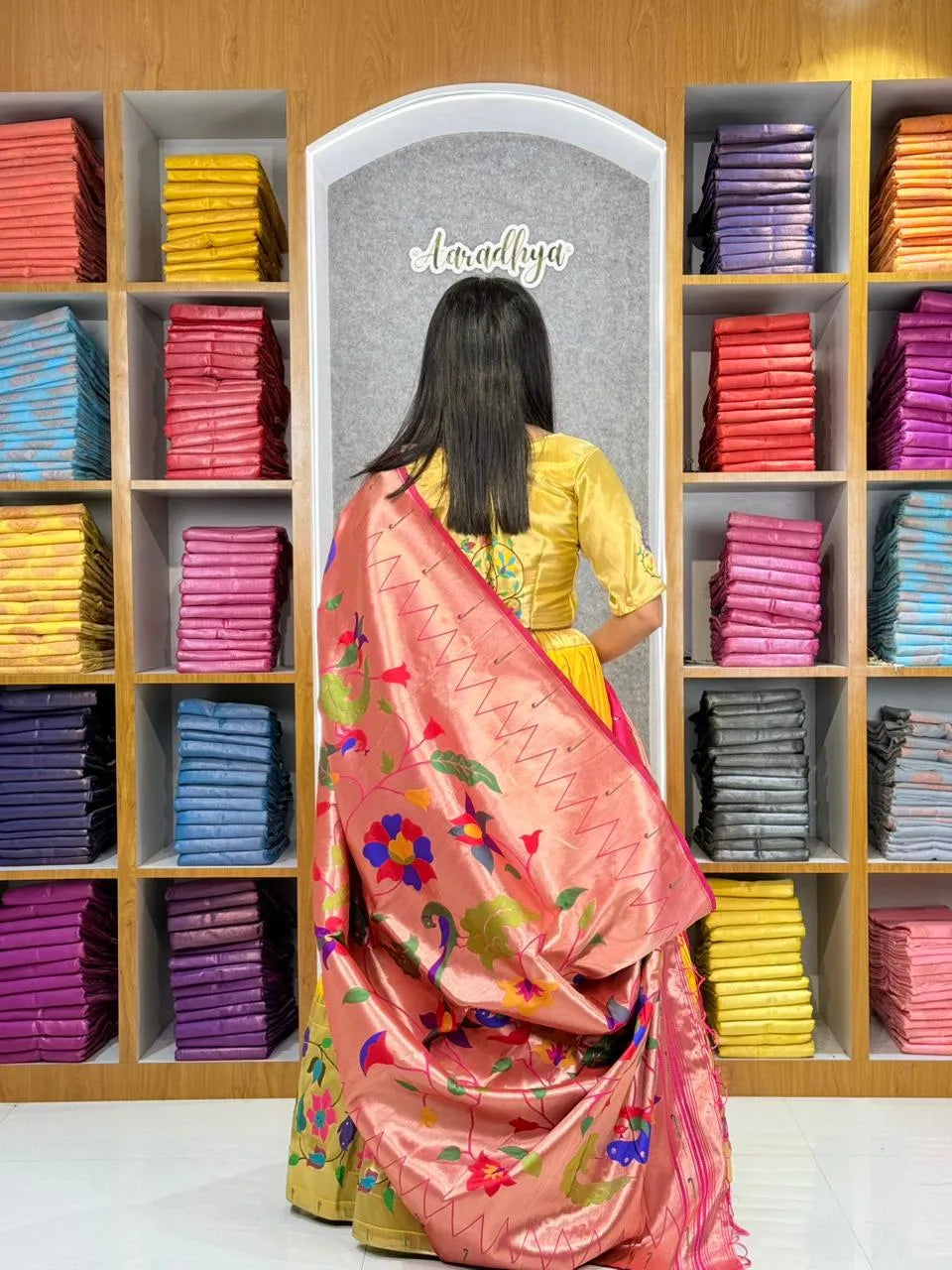 Designer Paithani Style Lehenga Choli Set - Yellow