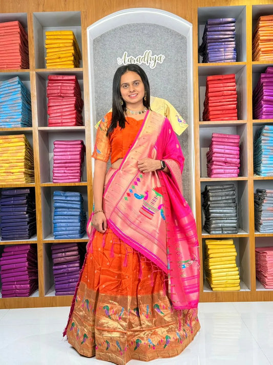 Traditional Bandhani Style Paithani Lehenga Set