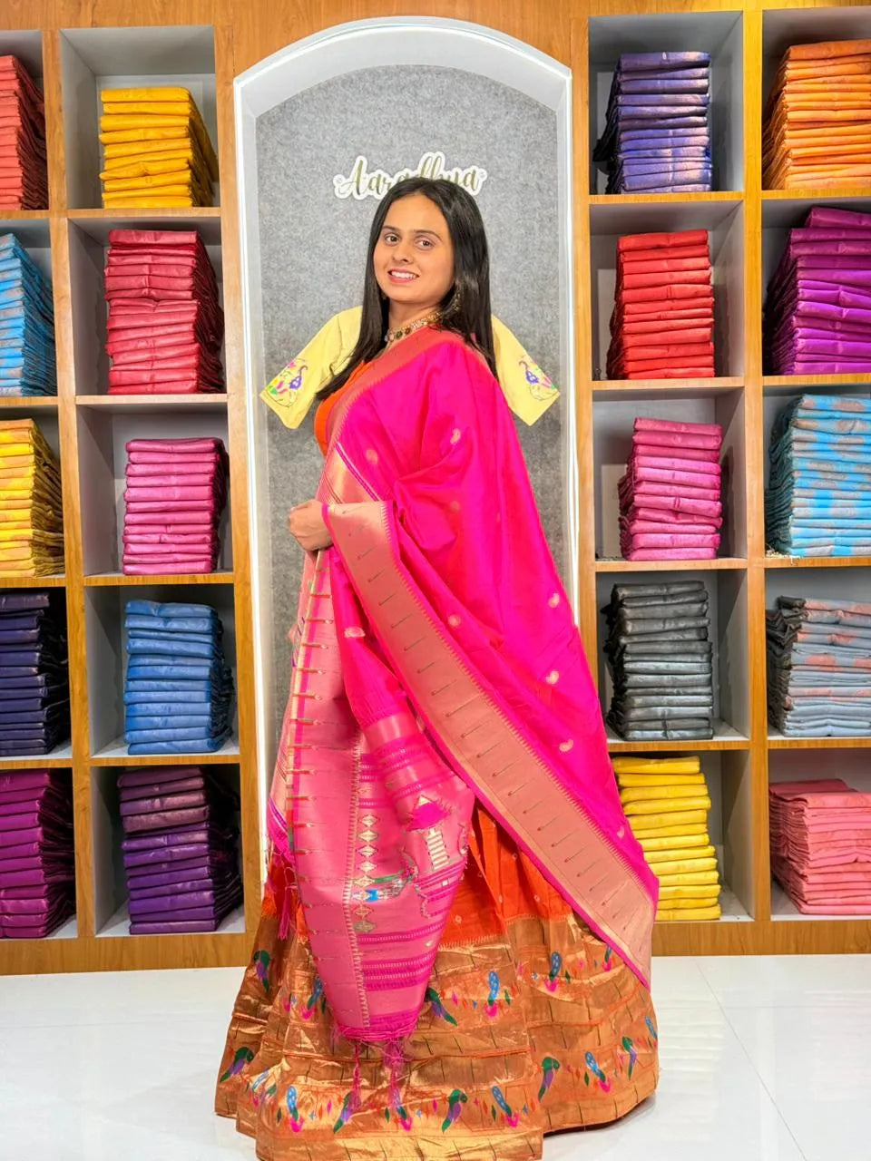 Traditional Bandhani Style Paithani Lehenga Set