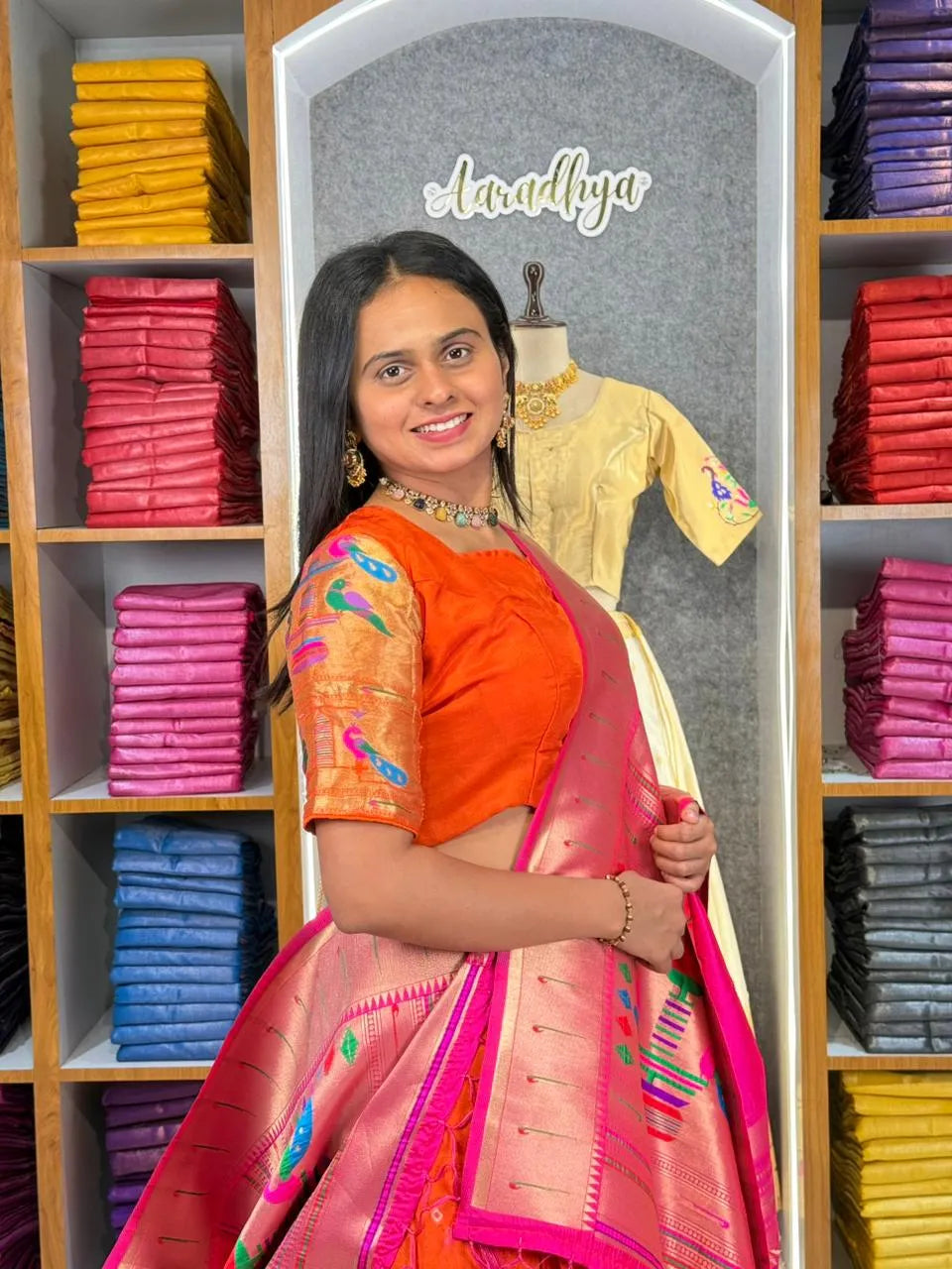 Traditional Bandhani Style Paithani Lehenga Set