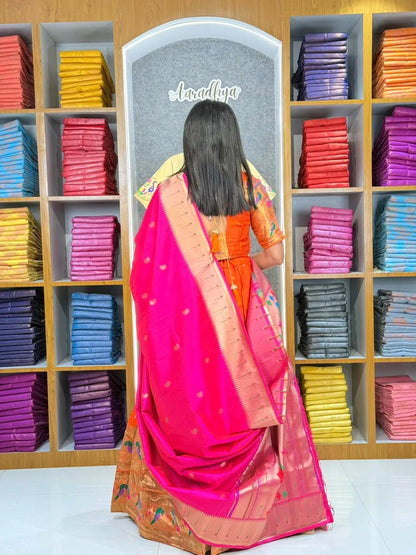 Traditional Bandhani Style Paithani Lehenga Set