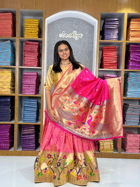 Traditional Peacock Paithani Lehenga Set - c