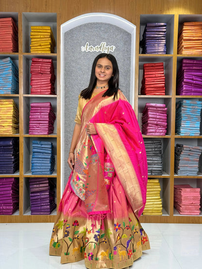 Traditional Peacock Paithani Lehenga Set - c