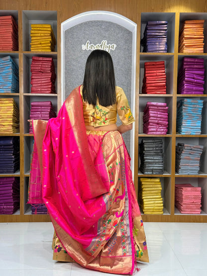 Traditional Peacock Paithani Lehenga Set - c