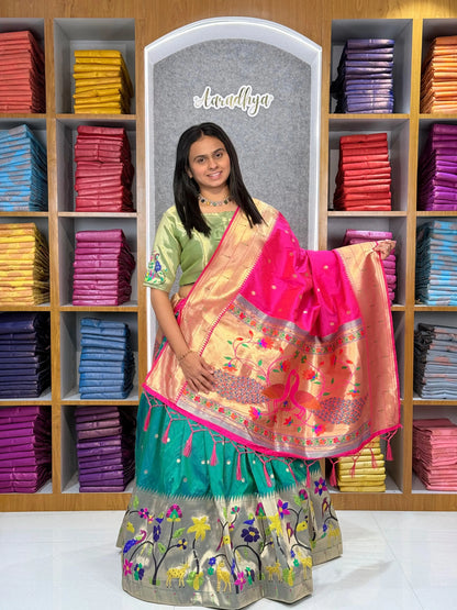 Traditional Peacock Paithani Lehenga Set - Morpich