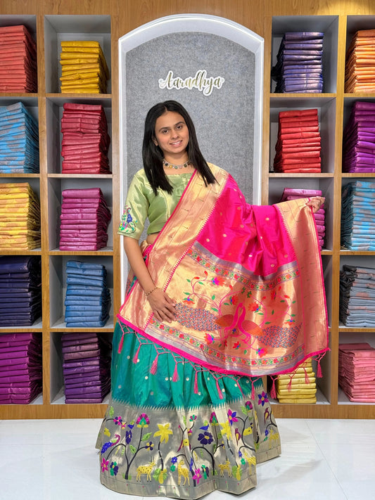 Traditional Peacock Paithani Lehenga Set - Morpich