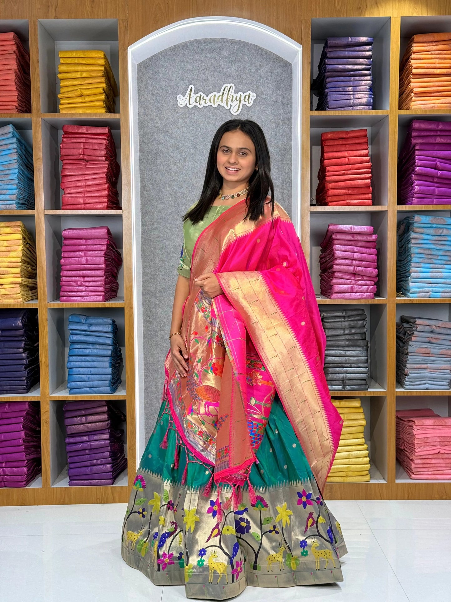 Traditional Peacock Paithani Lehenga Set - Morpich