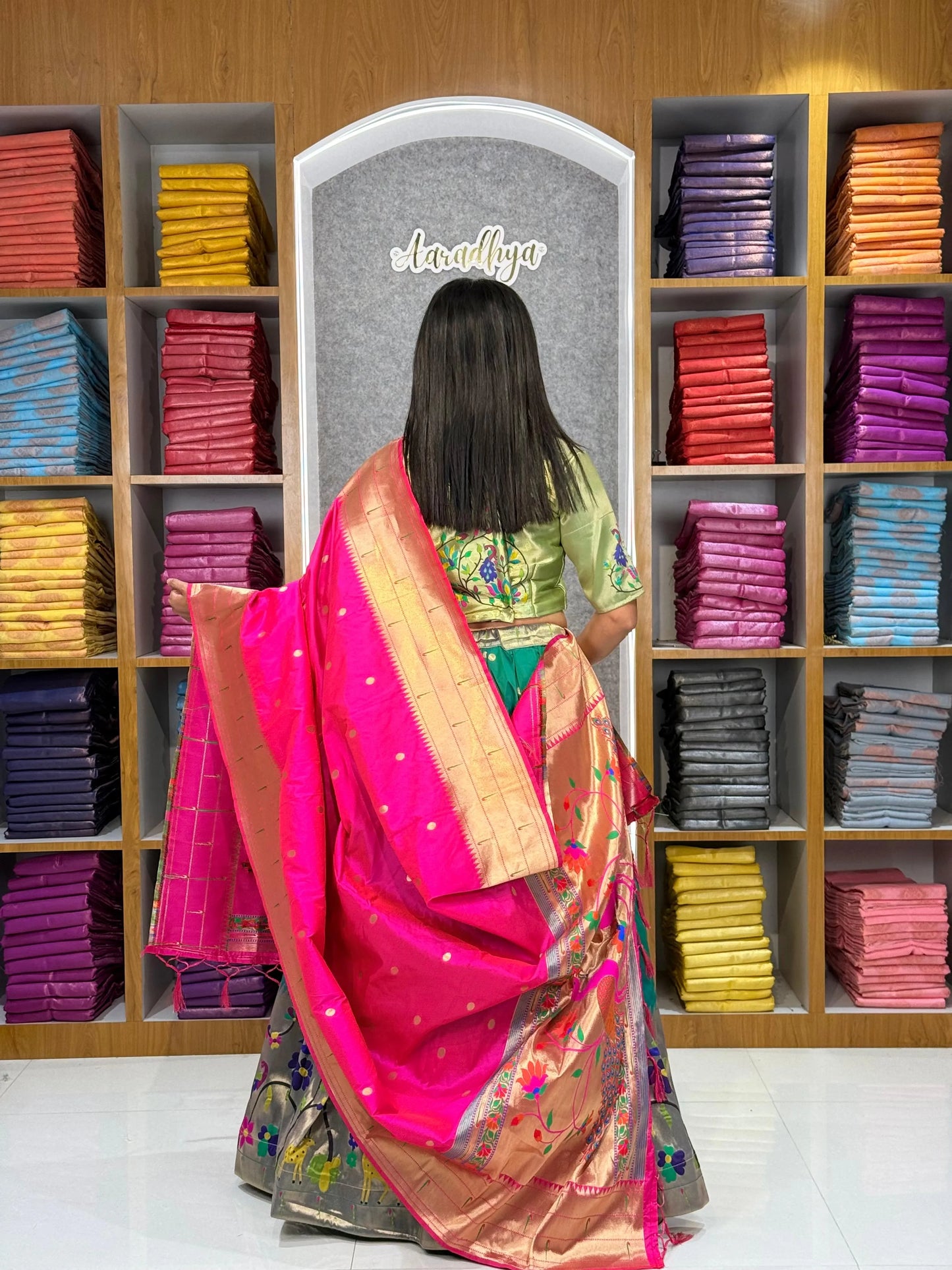 Traditional Peacock Paithani Lehenga Set - Morpich