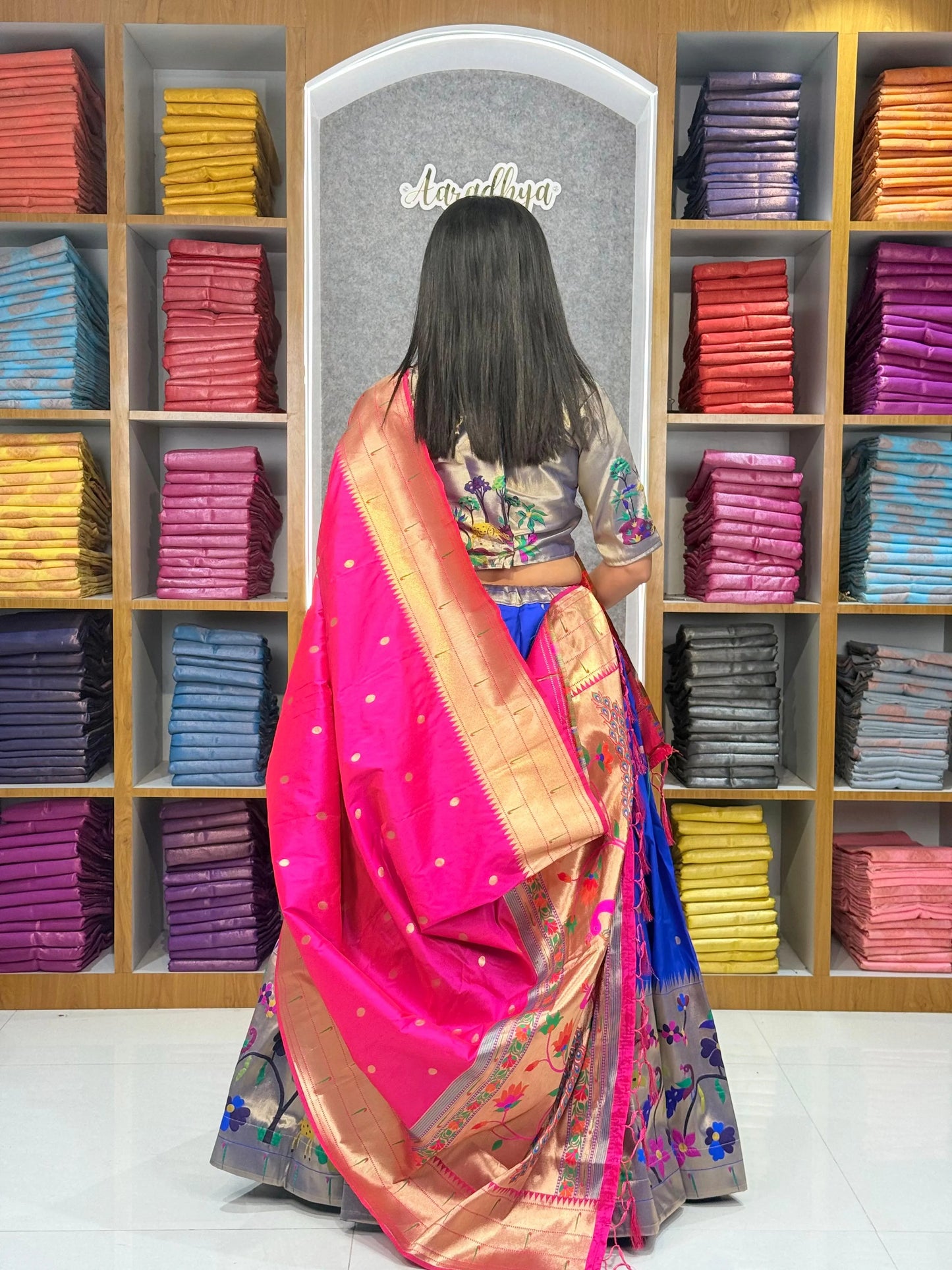 Traditional Peacock Paithani Lehenga Set - Violet