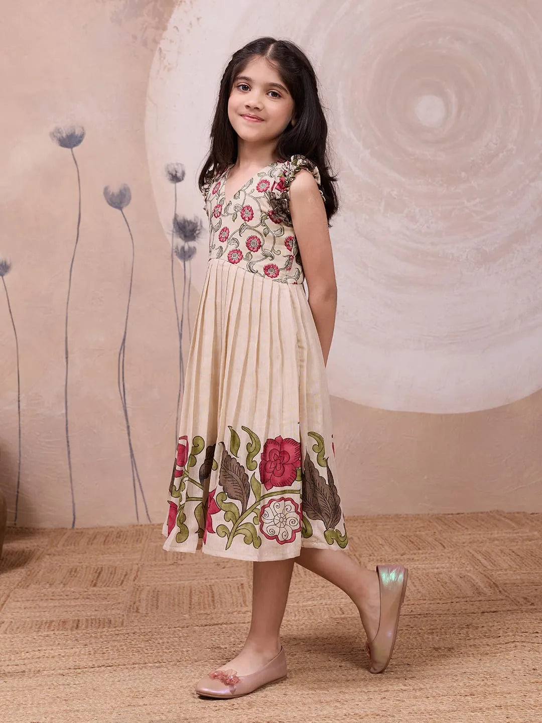 Girls Stylish Cotton Printed Middy Dress (1 Month–16 Years)